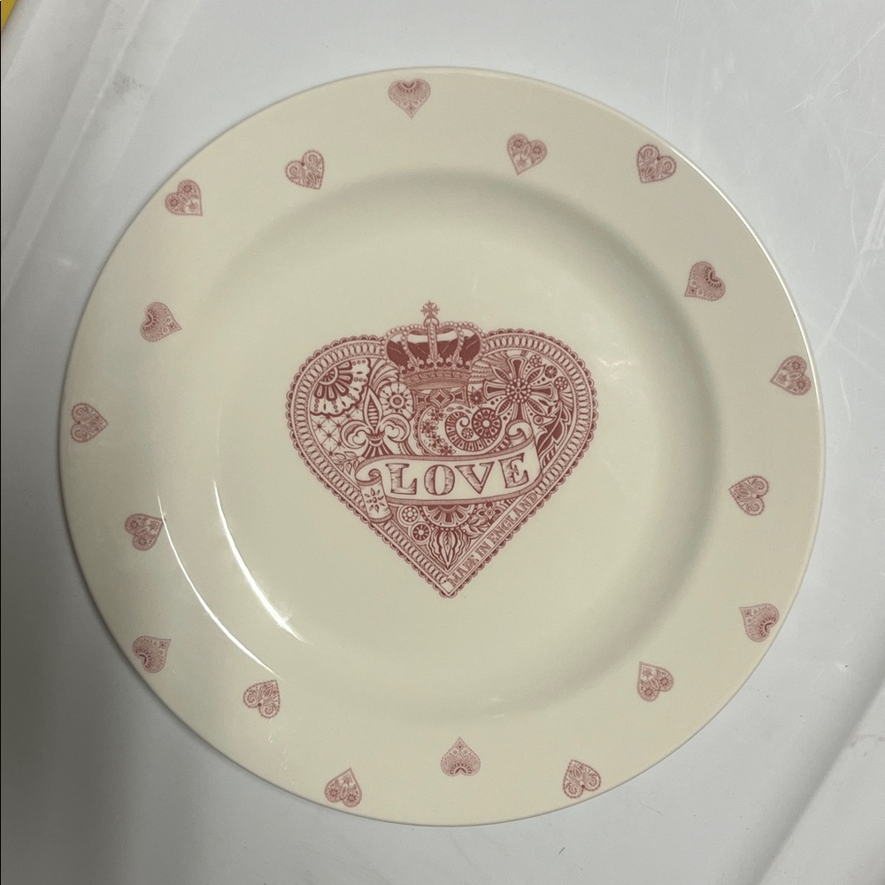 Queens Made with Love Heart Fine China dinner plate made in England